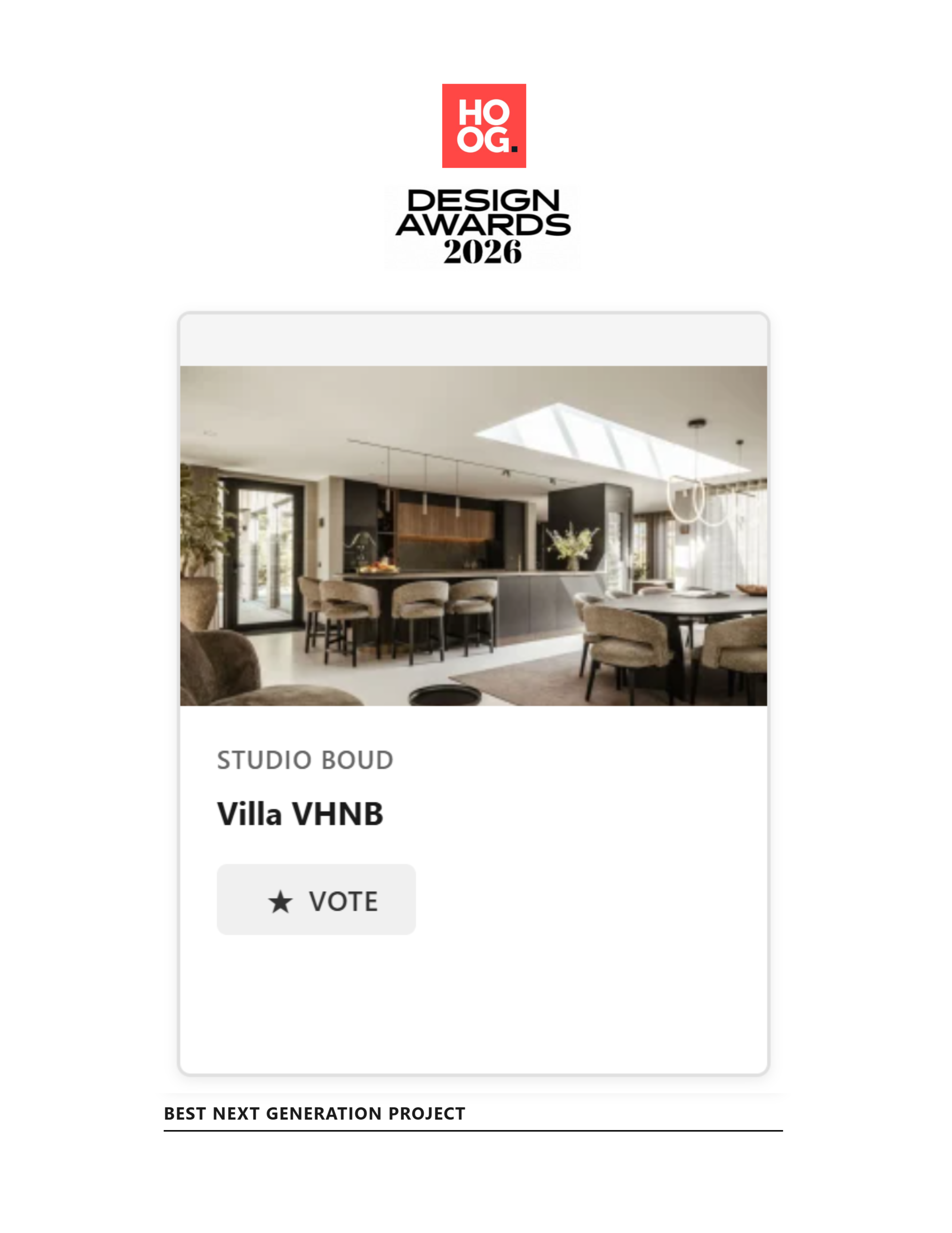Hoog Design Awards 2026 — Best Next Generation